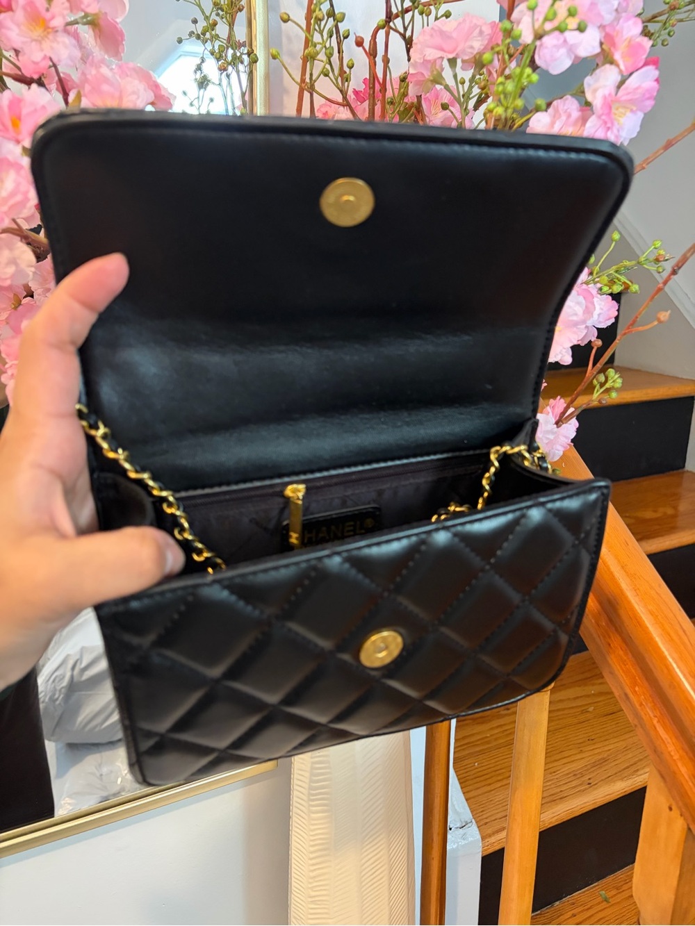 RARE VIP-STYLE BLACK QUILTED TOP HANDLE CROSSBODY BAG